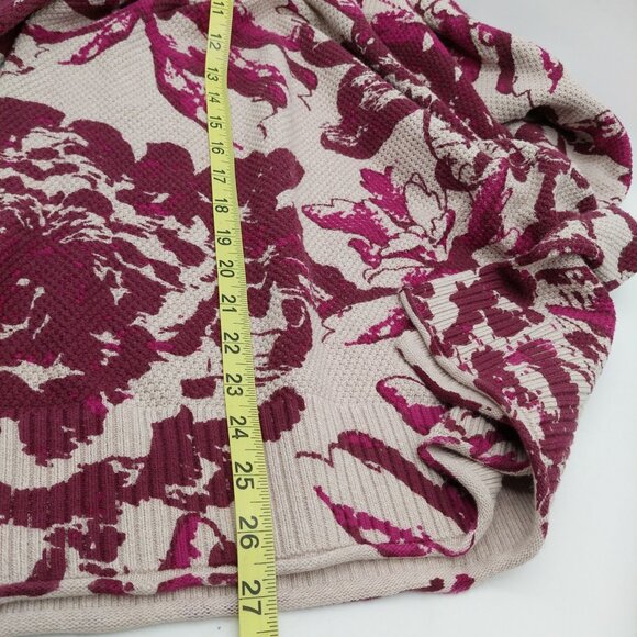 Soft surroundings Womens Shirt Size Medium Knit Cream Red Floral Pullover - Picture 5 of 7